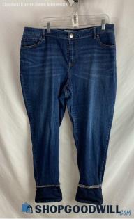 Lane Bryant Women's Dark Blue Cuffed Jean - Sz 16