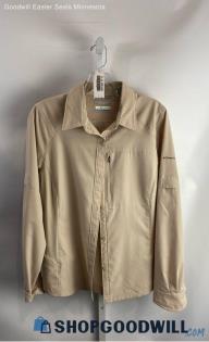 Columbia Women's Tan Performance back Vented Long Sleeve Shirt - Sz L