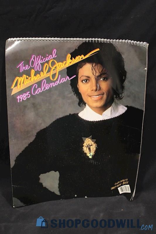 Unframed 1985 Official Michael Jackson 12-Mth Calendar w/Pictures & Spiral Bound