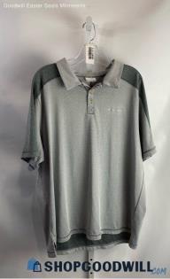 Columbia Men's Gray Striped Lightweight Performance Polo Shirt - Sz XL