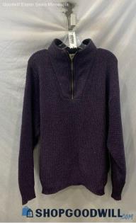 REI Men's VTG Purple Textured Knit Henley Sweater - Sz L