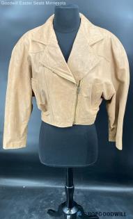 Wilson's Suede & Leather Women's Tan Side Zip jacket - Sz M