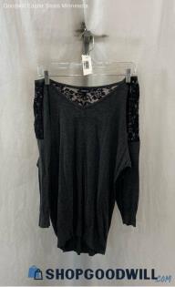 Torrid Women's Dark Gray Lace Sweatshirt - Sz 1