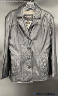 Wilsons Women's Black leather jacket - Sz M