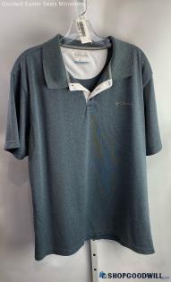 Columbia Men's Heathered Gray 1/4 Button Collared Polo - Sz XL