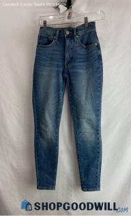 Lucky Brand Women's Weathered Blue Medium Washed High-Rise Skinny Jeans - Sz 2