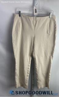 Chico's Women's Light Beige Pull On Ankle Pants - Sz 8