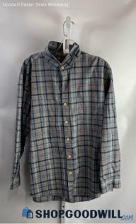 Tommy Bahama Men's Gray/Orange Plaid Lightweight Flannel Shirt - Sz XL