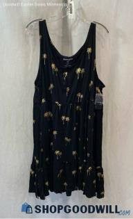 Torrid Women's Black/Gold Palm Tree Tank Dress - Sz 3