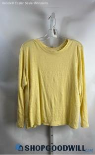 Eileen Fisher Women's Bright Yellow Long Sleeve Shirt - Sz PL