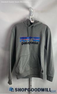 Patagonia Men's Light Gray Logo Graphic Pullover Hoodie - Sz S