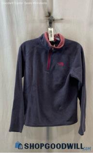 The North Face Women's Purple/Pink 1/4 Zip Sweater - Sz M