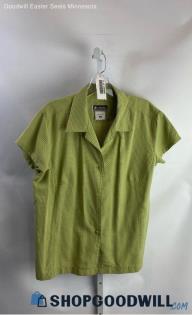 Columbia Women's Green/White Gingham Performance T-Shirt - Sz XL