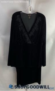 Lane Bryant Women's Black Velvet Bead Embroidered Skirt/Blazer Set - Sz 18/20