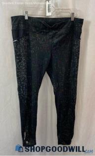 Athleta Women's Black/Multicolor Speckled Side Pocket Ankle Active Legging Sz XL