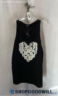 NWT Torrid Women's Black/White Floral Heart Patterned Tank Top - Sz 3X