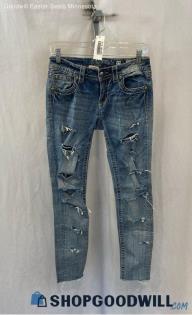 Miss Me Women's Blue Distressed Skinny Jeans - Sz 27