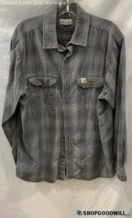 Carhartt Men's Gray Plaid Flannel Shirt - Sz L