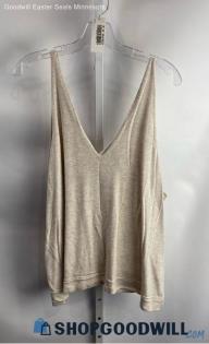 Athleta Women's Light Beige V Neck Wool Blend Sweater Tank Top - Sz 3X