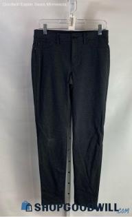 Chico's Women's Black Heathered Ponte Skinny Stretch Ankle Pant - Sz 4