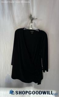 Lane Bryant Women's Black Long Sleeve Surplice Blouse - Sz 18/20