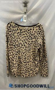 Chico's Women's Tan/Black Animal Print Sweatshirt - Sz M