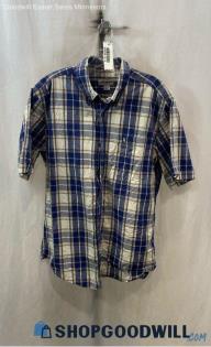 Carhartt Men's Blue Plaid Button Up Shirt - Sz L