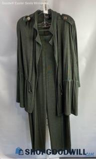 Chico's Women's Olive Green Lightweight 2PC Pant/Blazer - Sz 16