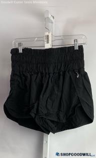 Free People Women's Black High-Waisted Smock Lightweight Tech Shorts - Sz M