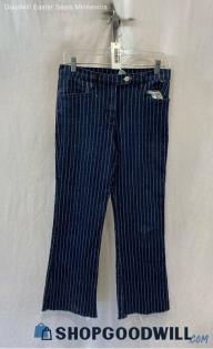 DG2 Women's Navy/White Stripe Bootcut Pant - Sz 6