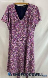 Lane Bryant women's Poly/spandex SS Summer floral dress - Sz 14