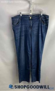 Lane Bryant Women's Blue Wash Straight Leg Cotton Jeans - Sz 24