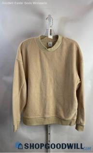 Zara Women's Tan Fleece Pullover Sweater - Sz M