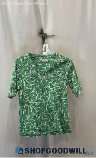 Chico's Women's Green Leaf Pattern T-shirt - Sz S