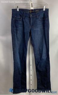 7 For All Mankind Women's Blue Wash Straight Leg Jean - Sz 28