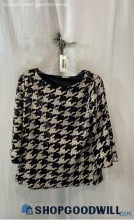 Chico's Women's Black/White Sequin Blouse - Sz 4