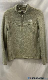 The North Face Women's Heather Green 1/4 Zip Sweater - Sz L