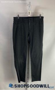 Chico's Women's Black Heathered Ponte Stretch Skinny Anke Pant - Sz 6