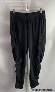 Athleta Women's Black Pull On High-Waisted Ruched Leg Ankle Jogger - Sz S