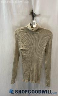 Lane Bryant Women's Beige Shimmer Turtleneck Sweater - Sz 20