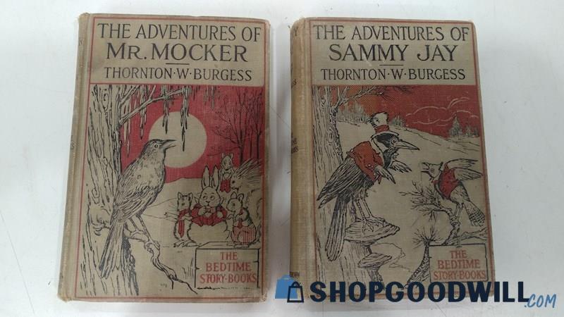 2PC Bedtime Storybooks Adventures of Mr Mocker / Sammy Jay Thornton Burgess