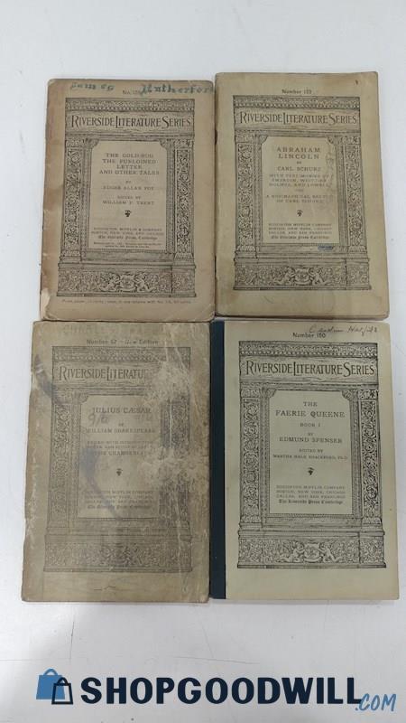 4PC Antique 1900s Riverside Literature Series Preserved Paperback Books