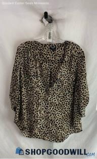 Torrid Women's Tan/Black Leopard Print Blouse - Sz 0