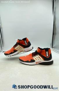 Nike Men's Air Presto Mid Utility Orange Mesh Sneakers Sz 10