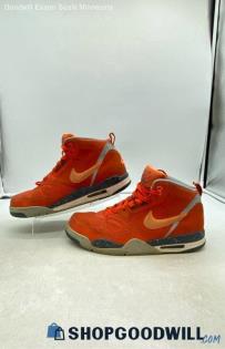 Nike Men's Flight 13 Mid Orange Nubuck Sneakers Sz 10.5