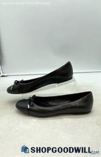 Michael Kors Women's Melody Black Faux Leather Ballet Flats Sz 8