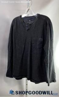 Tommy Bahama Men's Dark Gray Front Pocket Long Sleeve Shirt - Sz L