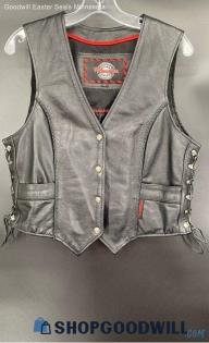 Milwaukee Men's Black "Leather" vest - Sz L