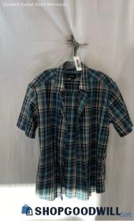 Marmot Men's Gray/Teal Plaid Tech Button Down - Sz XL