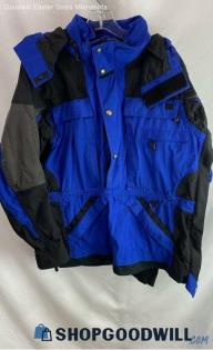 The North Face Men's Blue/Black Insulated Side Zip Jacket - Sz S